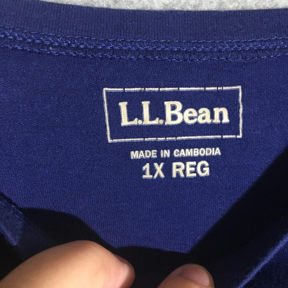 Womens L.L. Bean Shirt Closet Staple Basic Blue Capsule Wardrobe Cotton Casual - Picture 2 of 4